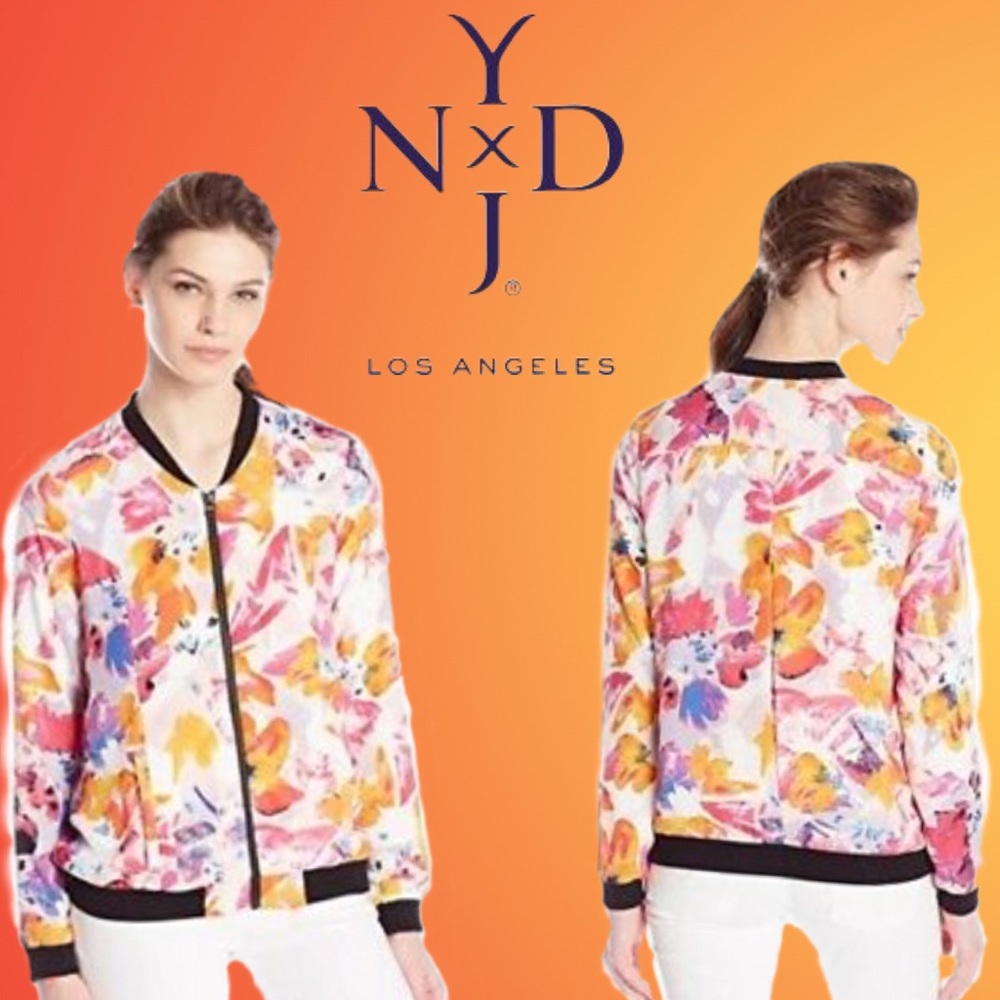 NYDJ Womens Floral Print Bomber - Picture 5 of 8